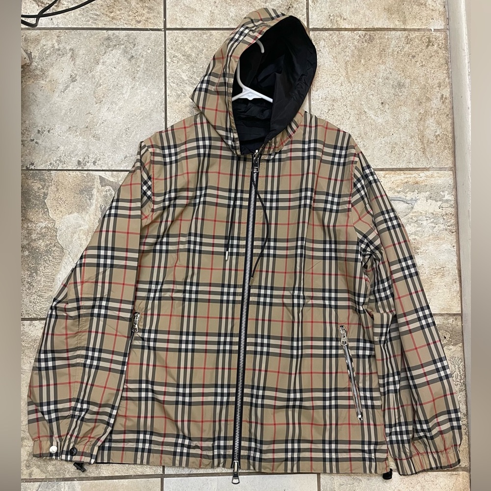 Burberry reversible vintage check-hooded jacket